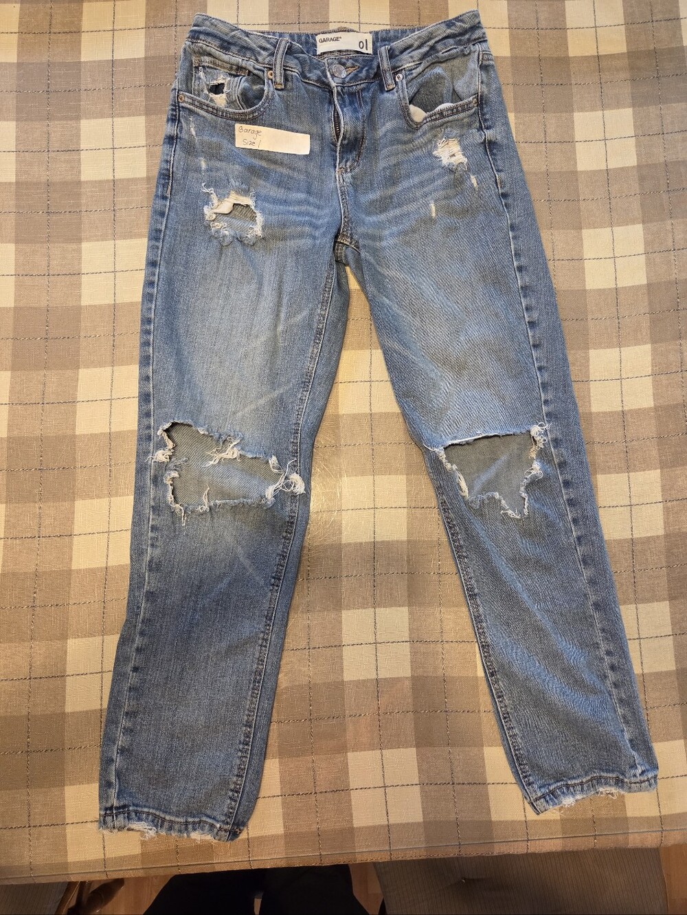 Garage Light Blue Distressed Boyfriend Jeans